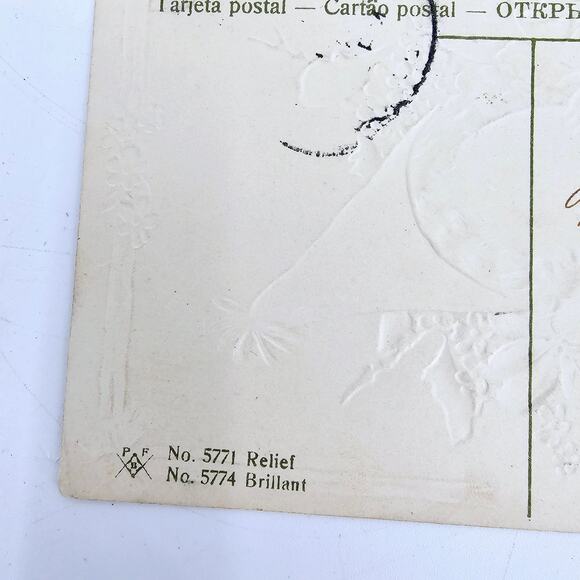 1907 Antique Collectible Embossed Valentines Child Pointed Hat Post Card Posted - Picture 3 of 5